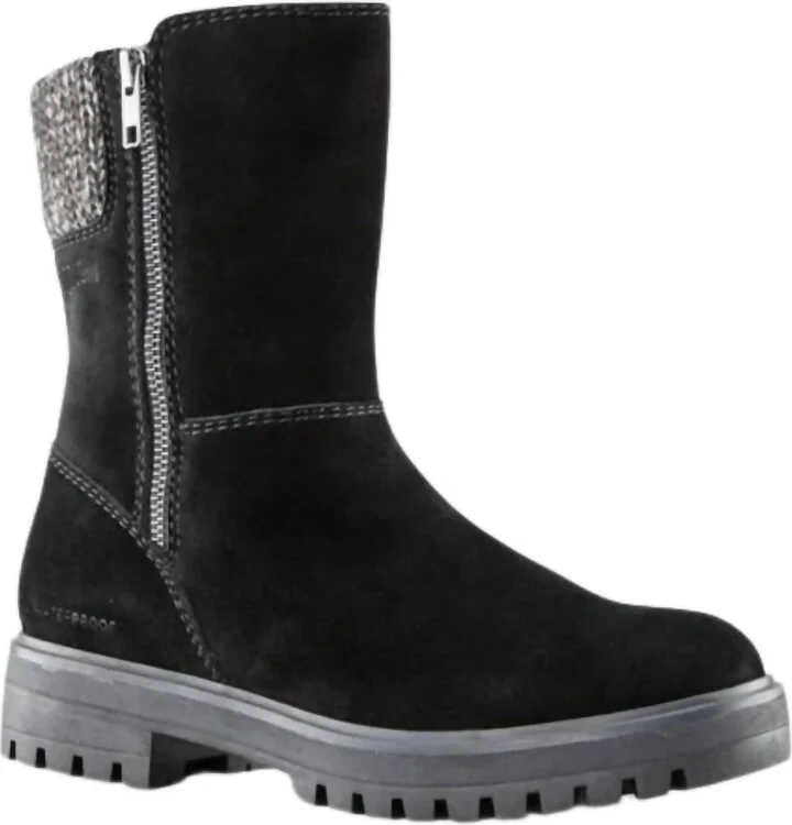 Women's Neptune Ankle Boot In Black Suede