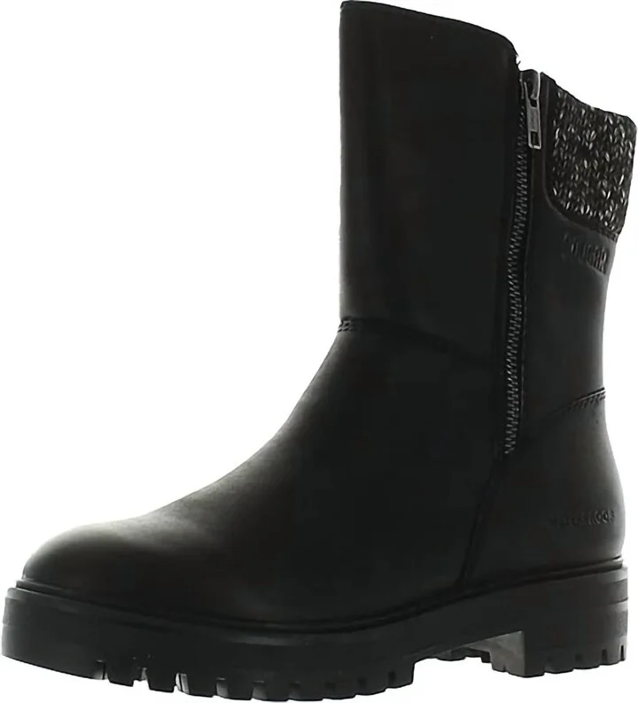 Women's Neptune Waterproof Leather Boot In Black Leather