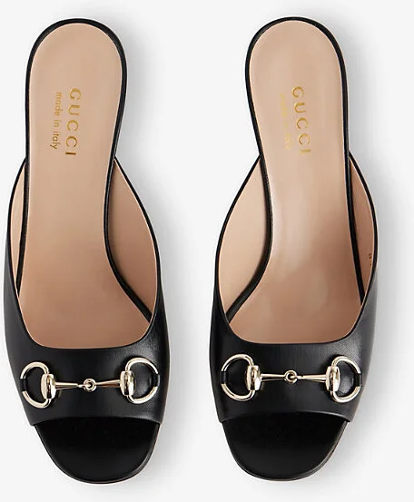 Womens Nero Horsebit 55 High-Heel Leather Mules Eur 40 / 7 Uk Women - Image 2