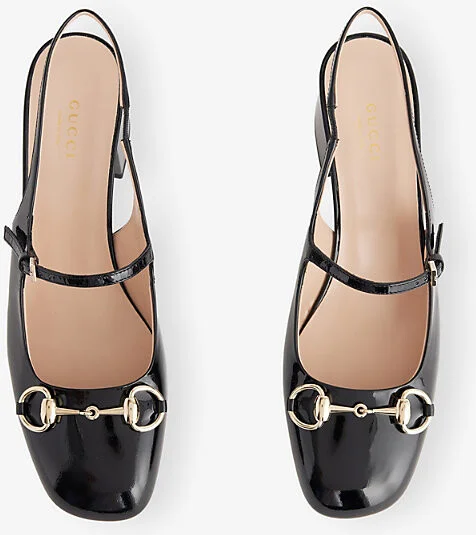 Womens Nero Mary Jane Horsebit Patent-Leather Heels Eur 39 / 6 Uk Women - Image 2