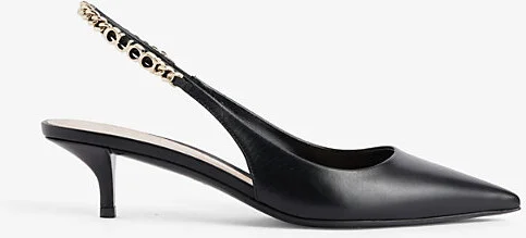 Womens Nero Signoria Slingback Heeled Leather Pumps Eur 39 / 6 Uk Women