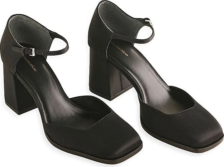 Women's Netty 50MM Satin Pumps - Black Satin - Size 6 - Image 2