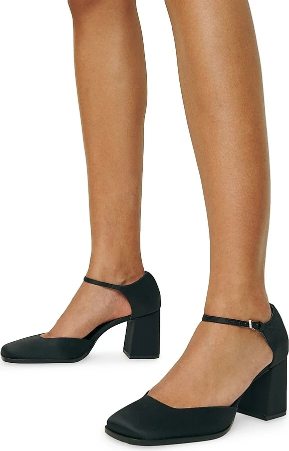 Women's Netty 50MM Satin Pumps - Black Satin - Size 6 - Image 4