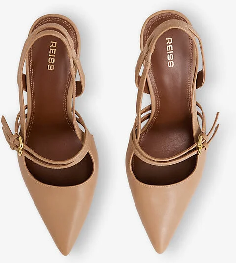 Womens Neutral Beatrice Pointed-Toe Leather Courts Eur 39 / 6 Uk Women - Image 2