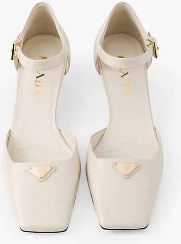 Womens Neutral Brand-Plaque Patent-Leather Mary Jane Courts Eur 37 / 4 Uk Women - Image 2