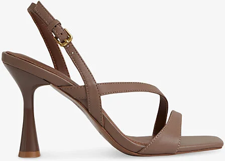 Womens Neutral Cindy Heeled Leather Sandals Eur 40 / 7 Uk Women