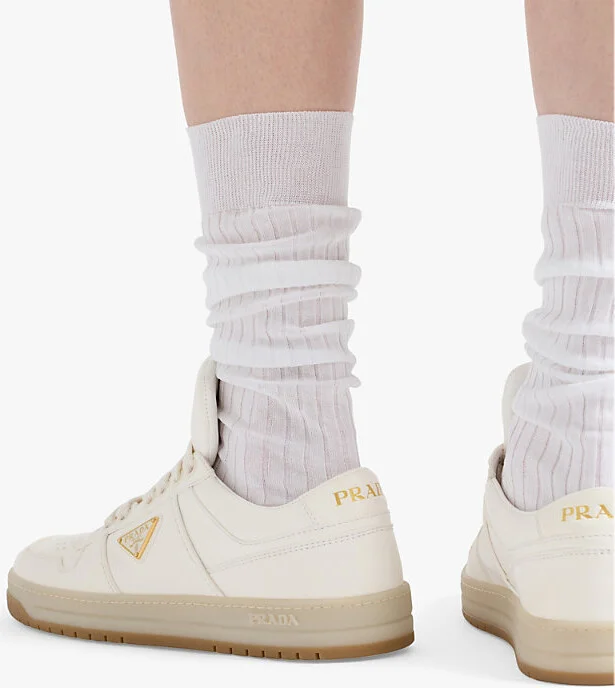 Womens Neutral Downtown Logo-Plaque Leather Low-Top Trainers Eur 36 / 3 Uk Women - Image 2