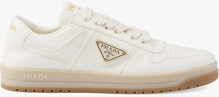 Womens Neutral Downtown Logo-Plaque Leather Low-Top Trainers Eur 36 / 3 Uk Women