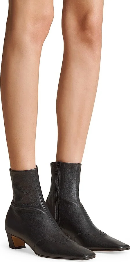 Women's Nevada 40MM Leather Ankle Boots - Black - Size 6 - Image 5