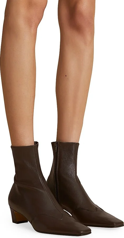 Women's Nevada 40MM Leather Ankle Boots - Black - Size 6 - Image 9
