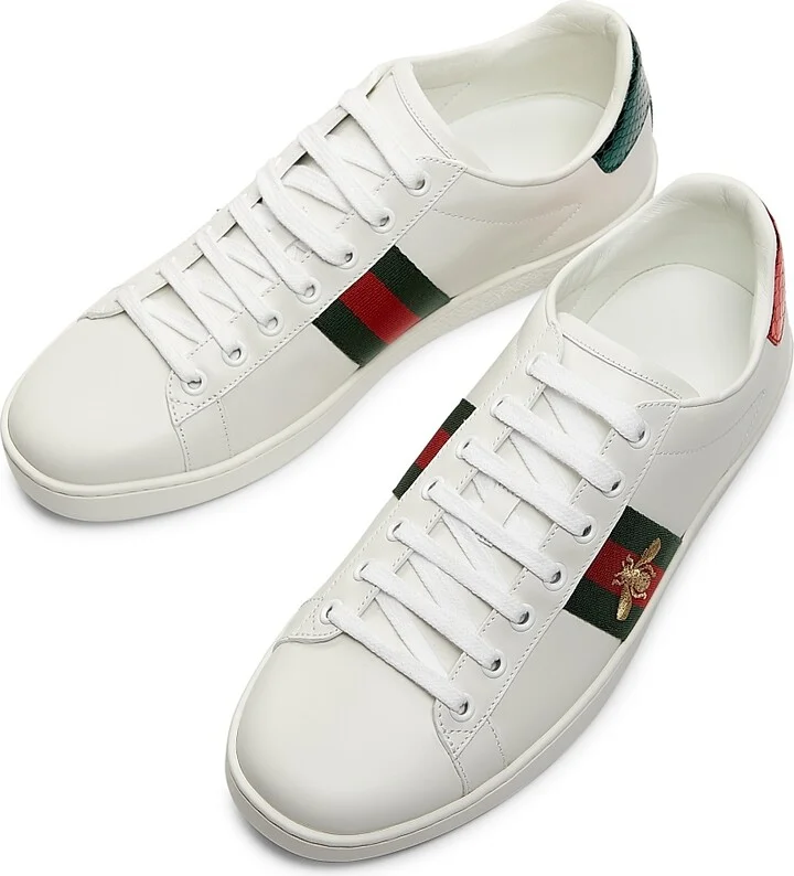 Women's New Ace Bee Embroidered Sneakers - White - Size 5 - Image 4