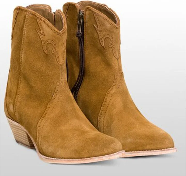 Women's New Frontier Suede Western Boot, Camel