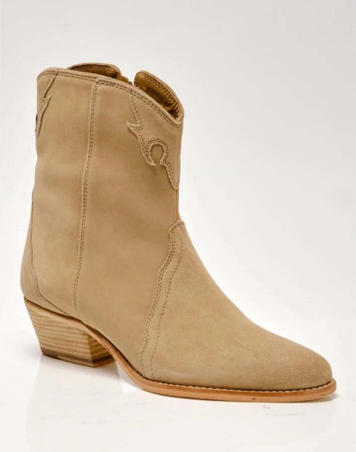Women's New Frontier Western Boot In Oyster Suede