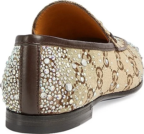 Women's New Jordaan GG Canvas Loafers - Camel Ebony - Size 6 - Image 3