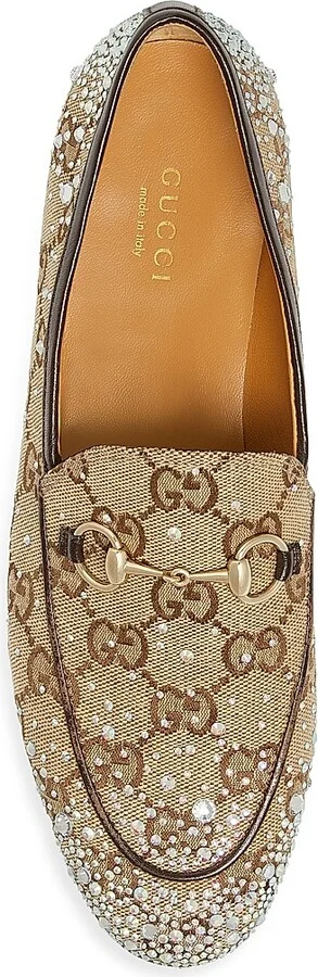 Women's New Jordaan GG Canvas Loafers - Camel Ebony - Size 6 - Image 4