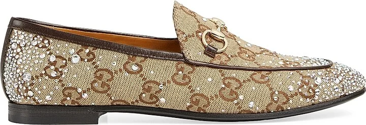 Women's New Jordaan GG Canvas Loafers - Camel Ebony - Size 6