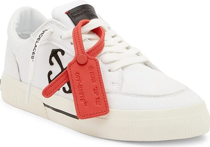 Women's New Low Vulcanized Canvas Sneakers - White Black - Size 6 - Image 2