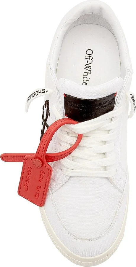 Women's New Low Vulcanized Canvas Sneakers - White Black - Size 6 - Image 5