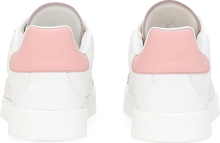 Women's New Portofino Low-Top Sneakers - White Pink - Size 6 - Image 3