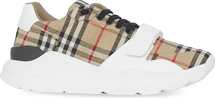 Women's New Regis Check Sneakers - Archive Beige - Size 5 - Image 2