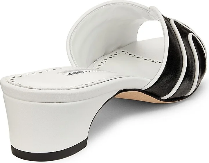 Women's Nikabo Leather Sandals - Black Navy - Size 5.5 - Image 3