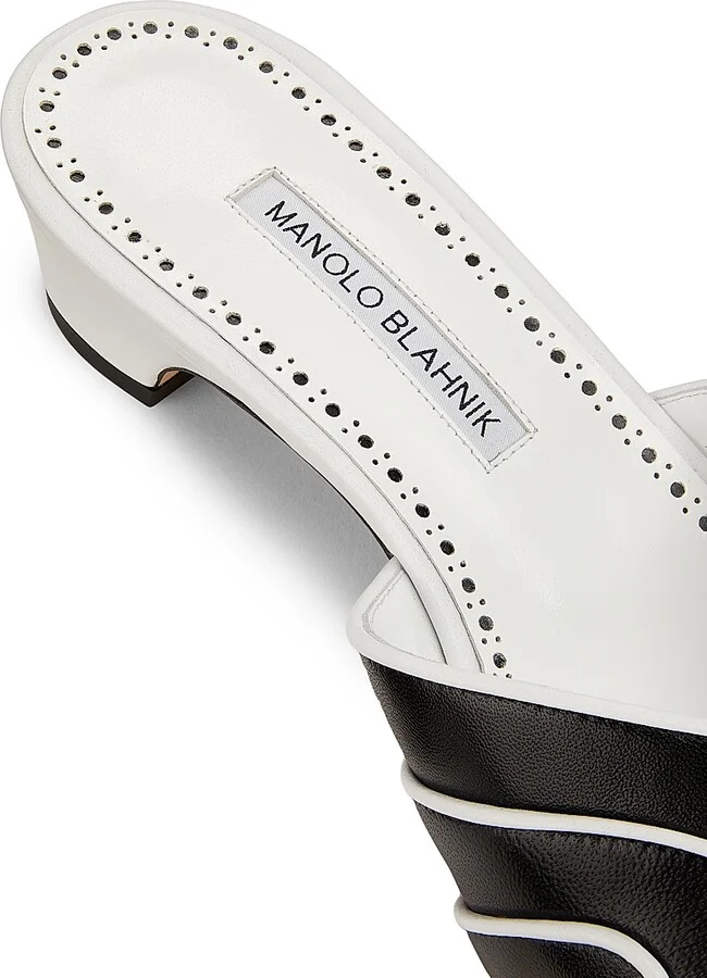 Women's Nikabo Leather Sandals - Black Navy - Size 5.5 - Image 6