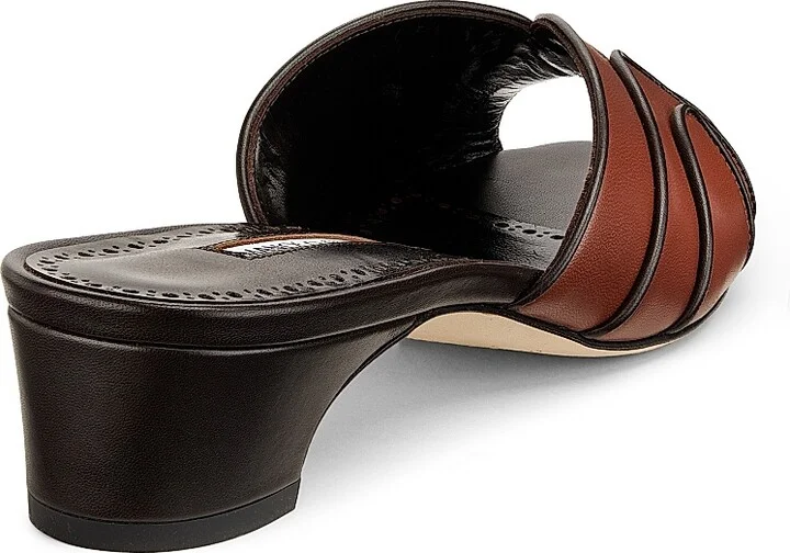 Women's Nikabo Leather Sandals - Black Navy - Size 5.5 - Image 8