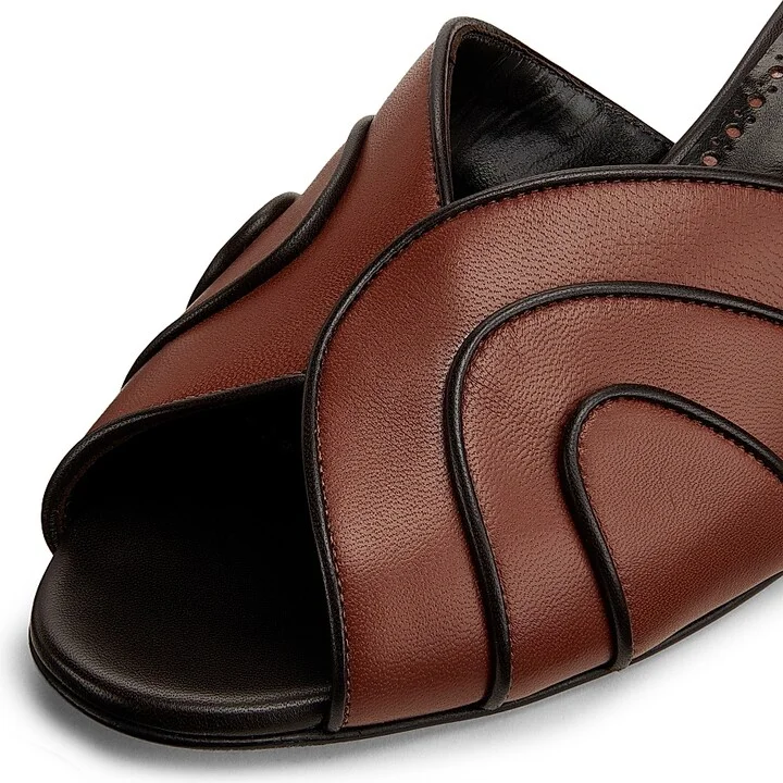 Women's Nikabo Leather Sandals - Black Navy - Size 5.5 - Image 10
