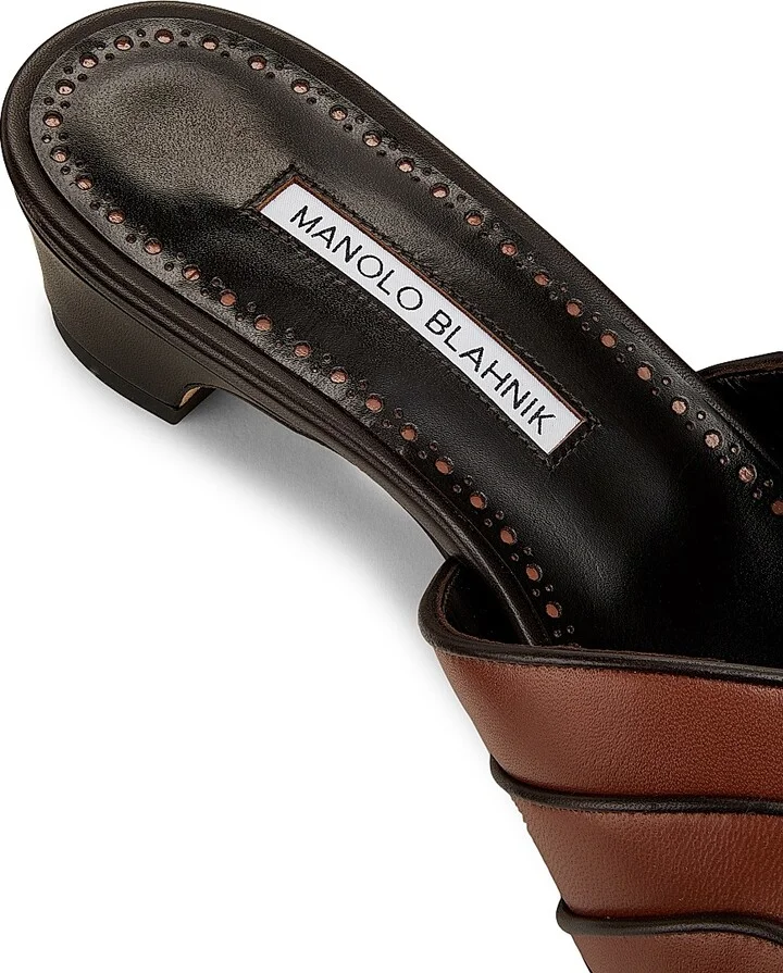 Women's Nikabo Leather Sandals - Black Navy - Size 5.5 - Image 11