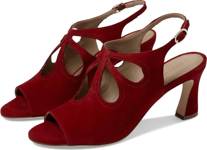 Women's Nili Heels - Medium In Dark Red Kid Suede