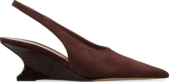 Women's Nina 50MM Suede Slingback Pumps - Mogano - Size 5