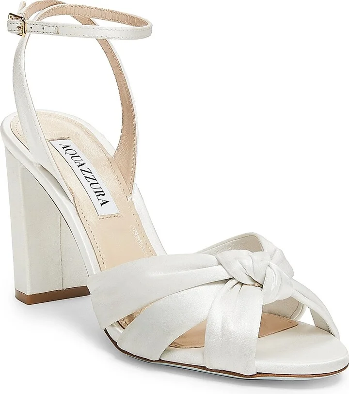 Women's Nina 85MM Knotted Satin Sandals - White - Size 5 - Image 2