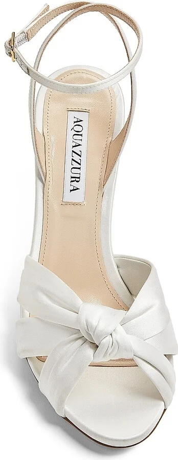 Women's Nina 85MM Knotted Satin Sandals - White - Size 5 - Image 3