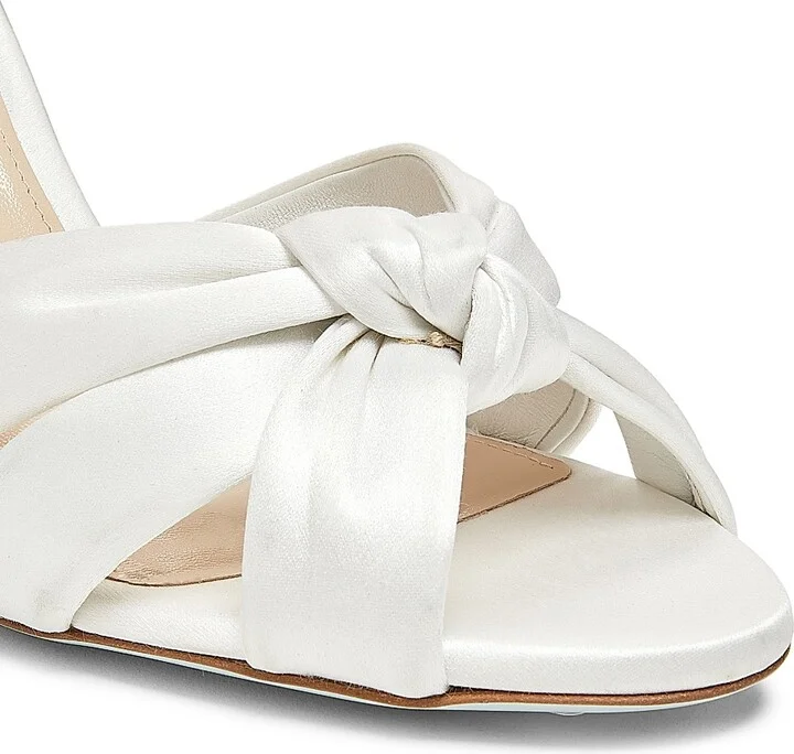 Women's Nina 85MM Knotted Satin Sandals - White - Size 5 - Image 4