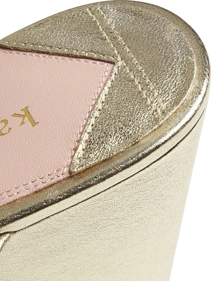 Women's Nina Leather Wedge Sandals - Pale Gold - Size 10 - Image 6