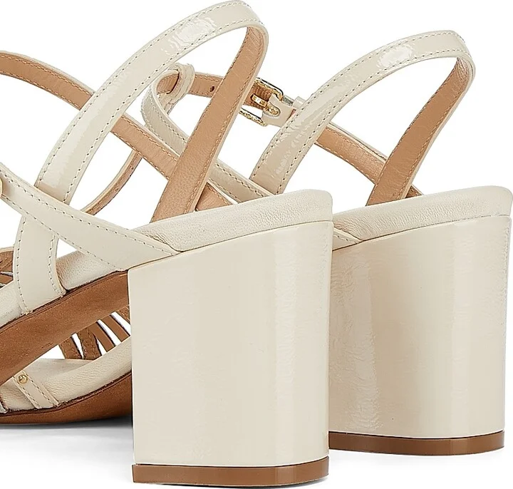 Women's Nina Mid Heel 70MM Studded Leather Sandals - Natural - Size 7.5 - Image 3