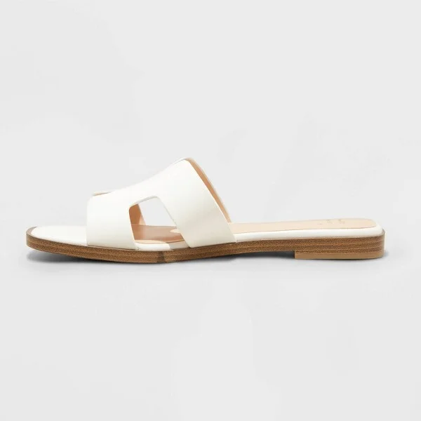 Women's Nina Raffia H-Band Slide Sandals - A New Day™ : Open Toe, Block Heel, Slip On, Textured Outsole - Image 5