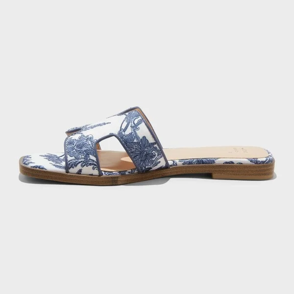 Women's Nina Raffia H-Band Slide Sandals - A New Day™ : Open Toe, Block Heel, Slip On, Textured Outsole - Image 8