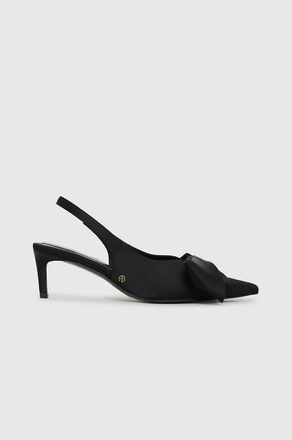 Women's Nina Satin Heels With Bow In Black
