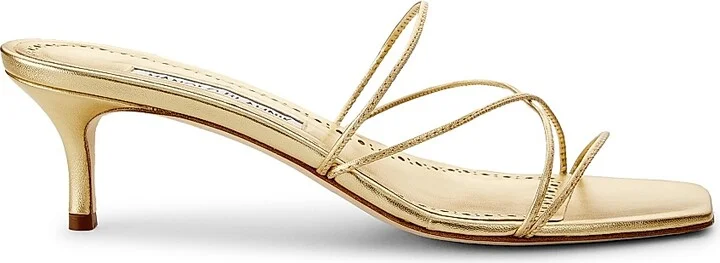 Women's Ninfemu 50MM Leather Sandals - Silver - Size 6.5 - Image 11
