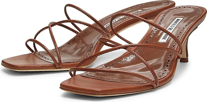 Women's Ninfemu 50MM Leather Strappy Sandals - Brown - Size 9 - Image 2