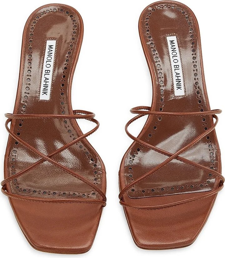 Women's Ninfemu 50MM Leather Strappy Sandals - Brown - Size 9 - Image 4