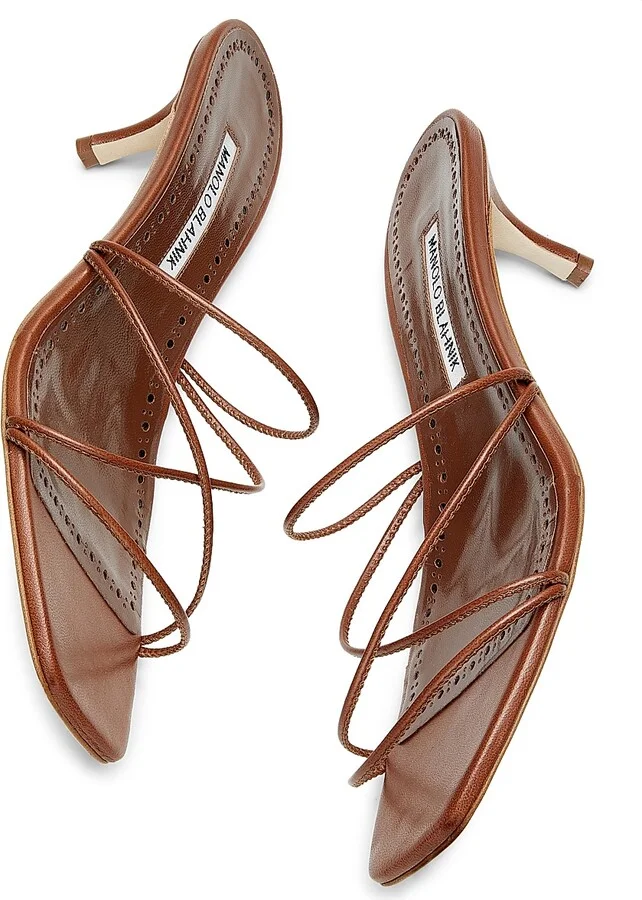 Women's Ninfemu 50MM Leather Strappy Sandals - Brown - Size 9 - Image 6