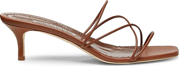 Women's Ninfemu 50MM Leather Strappy Sandals - Brown - Size 9