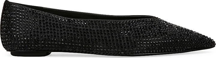 Women's Nita Crystal-Embellished Point-Toe Flats - Black - Size 6