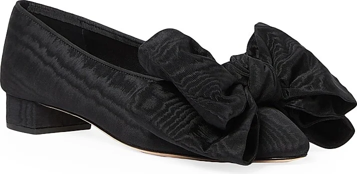 Women's Noa Moiré Bow Flats - Black - Size 8.5 - Image 2