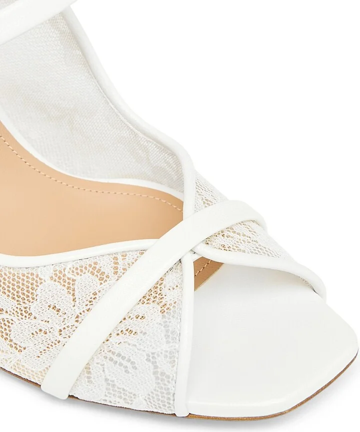 Women's Noah 70MM Lace Sandals - White - Size 12 - Image 4