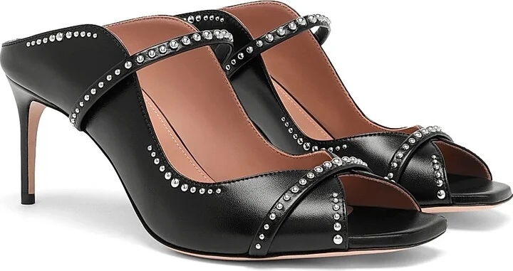 Women's Noah 70MM Studded Leather Sandals - Black - Size 10 - Image 2