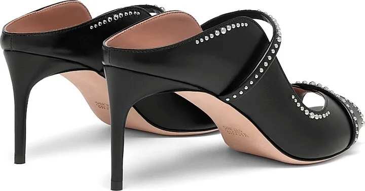Women's Noah 70MM Studded Leather Sandals - Black - Size 10 - Image 3