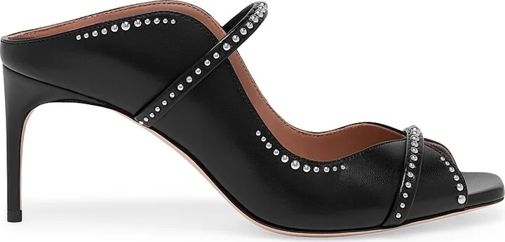 Women's Noah 70MM Studded Leather Sandals - Black - Size 10